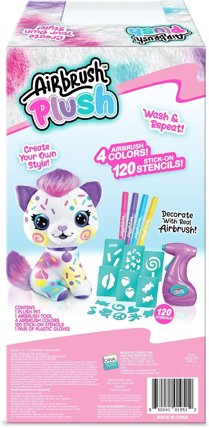 Canal Toys Personalize Airbrush Plush Large Kitty! Decorate, Repeat! Customize - Image 3