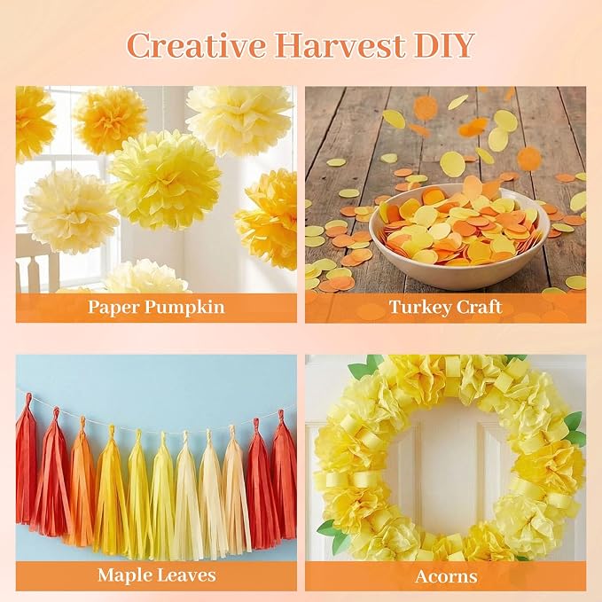 Shindel 330 Sheets Orange Yellow Tissue Paper - Image 6