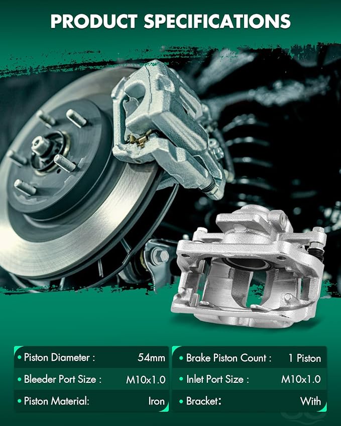 SCITOO 19B3320 Front Left Disc Brake Caliper w/Bracket Fit For Mini For Cooper 2007-2015, Single Piston