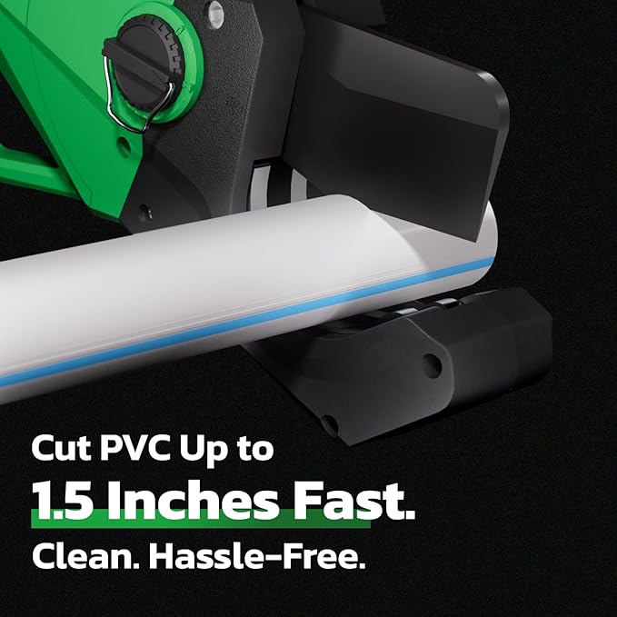 NEXON Electric PVC Pipe Cutter, Cuts up to1-1/2",18V Cordless Ratcheting Pipe Shear with LCD Display & Rechargeable Battery, Plastic Pipe Cutter, PEX Pipe Cutter, PVC Cutter Tool, PVC Ratchet Cutter