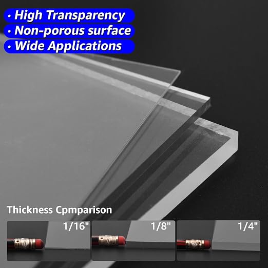 Art3d 2-Pack of 16 x 20" PET/Plexiglass Sheets, 1/4" Thick Clear PET Sheets - Image 5