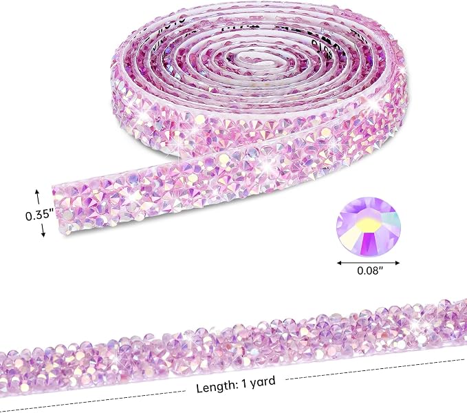 NiArt Self Adhesive Crystal Rhinestone Diamond Ribbon 6 Rolls, 0.39" Wide Total - Image 5