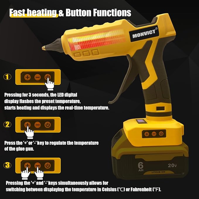 MONVICT Cordless Glue Gun for Dewalt 20V Battery - Image 6