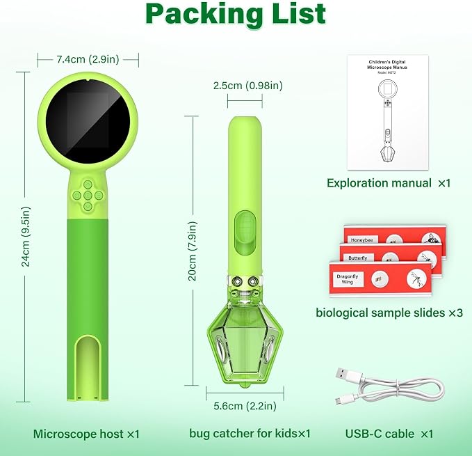 Microscope for Kids with Bug Catcher, 1080P HD Digital Handheld Portable Kids - Image 9