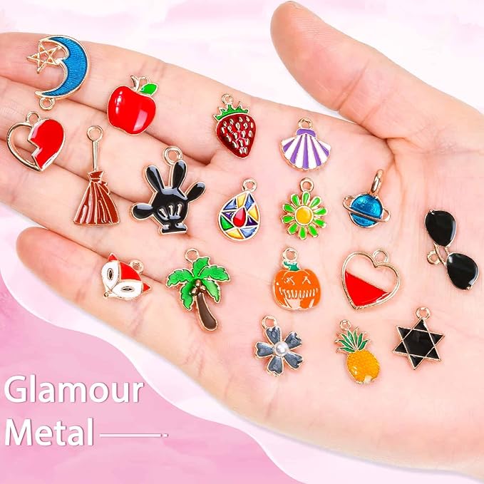 400Pcs Charms for Jewelry Making, Mixed Bulk Metal Necklace Earring Charm for - Image 4