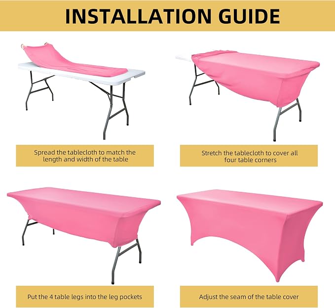 2-Pack 4ft Spandex Table Covers - Image 5