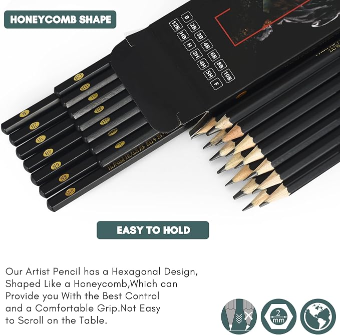 Luwans Drawing Pencils Set of 14 Sketch Pencils - Image 3