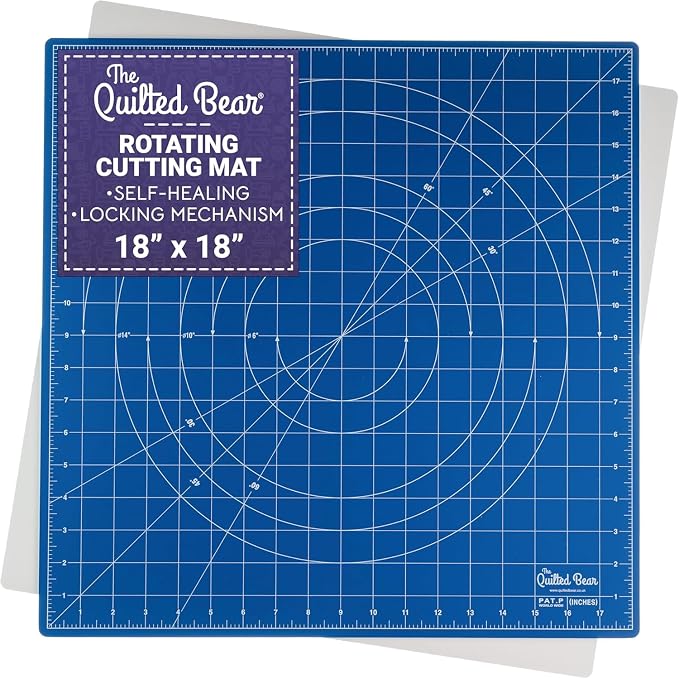 The Quilted Bear Rotating Cutting Mat 18" x 18" by TheQuiltedBearsProducts