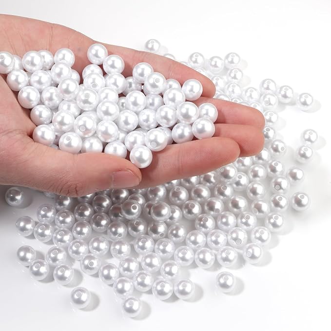 200pcs White 10mm Pearl Beads by chuyau