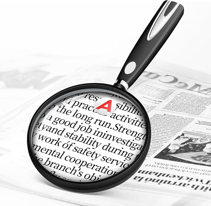 10X 30X Magnifying Glass for Reading, Handheld Magnifier for Reading, 90mm by home