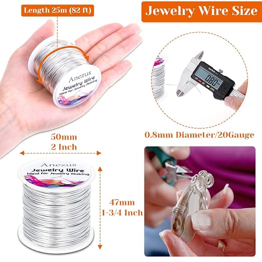 anezus 20 Gauge Jewelry Wire, 28 Yards Craft Wire Tarnish Resistant Copper - Image 2