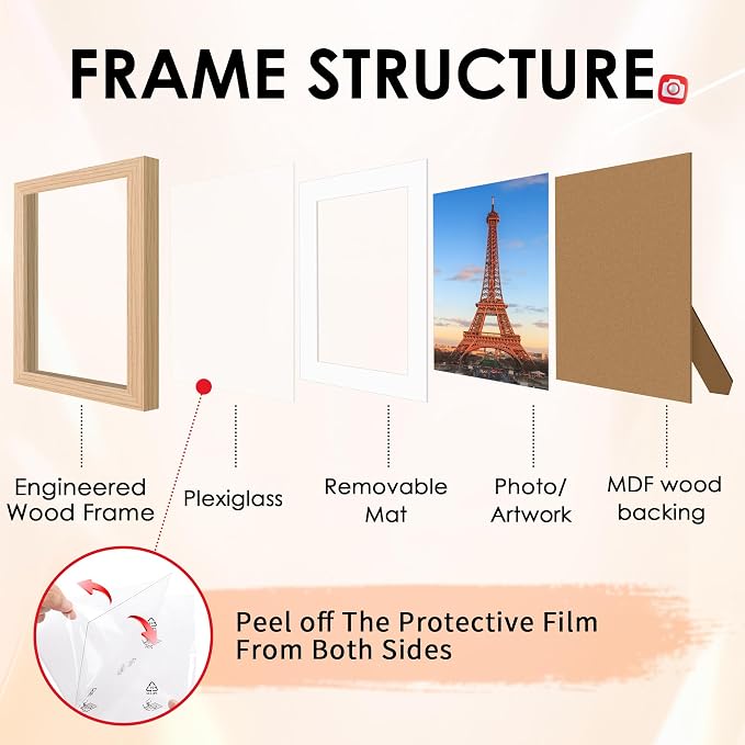 FIXSMITH 10 Pack Natural Picture Frames Collage Wall Decor - Image 4