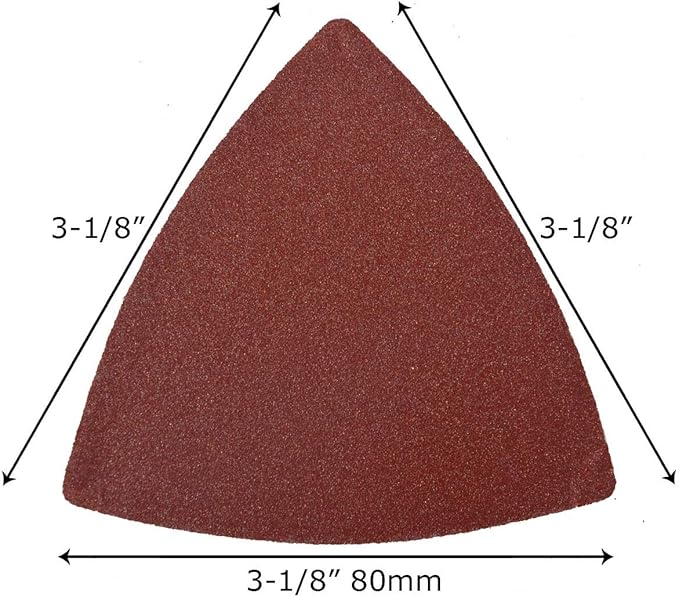 XXGO 60 Pcs 240 Grits 3-1/8 Inch 80mm Triangular Oscillating Tool Sanding Paper for Wood Sanding Fit 80mm Triangular Multi Tool Sanding Pads XG8020240
