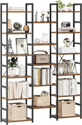 NUMENN Triple Column 6 Tier Bookshelf, Bookcase by NUMENN