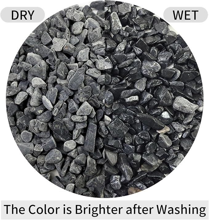 FANTIAN 10LB Black Pea Gravel for Landscaping, 3/8 Inch Black Pebbles for - Image 3