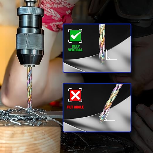 29Pcs Cobalt Drill Bits (1/16"-1/2"), 135 Degree Tip HSS Colorful Titanium Plating with Metal Storage Case, Twist Jobber Drill Bit for Cast Iron, Steel, Hardened Metal, Plastic and Wood