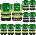 BeautyWill Custom Logo 10/20 Pack Safety Vest Class2 High Visibility Vest with Pockets Breathable Construction Vest Bulk