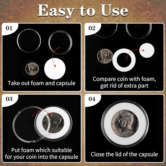 10PCS Clear Coin Capsules, Coin Holders - Image 7