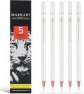 MARKART Professional White Charcoal Pencils Set, 5 Pieces Sketch Highlight by MARTCOLOR