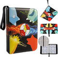 4 Pocket Card Binder with 50 Removable Sleeves, Holds 400 Cards | 3 Ring Zipper by Unknown