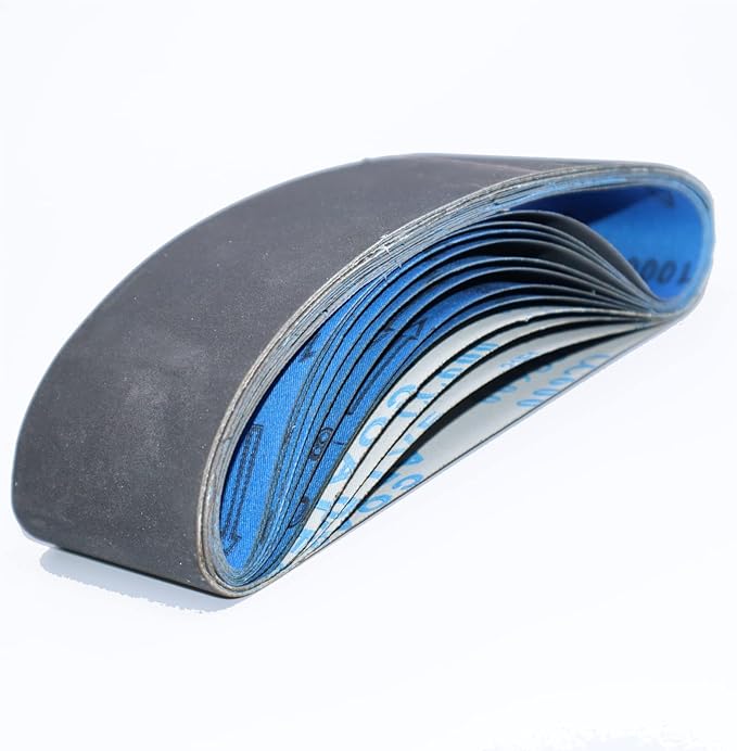 Belt Sander Sanding Belts 3x18, Silicon Carbide Wet Dry Sanding Sandpaper 600 800 and 1000 Assorted Fine Grit, 12-Pack
