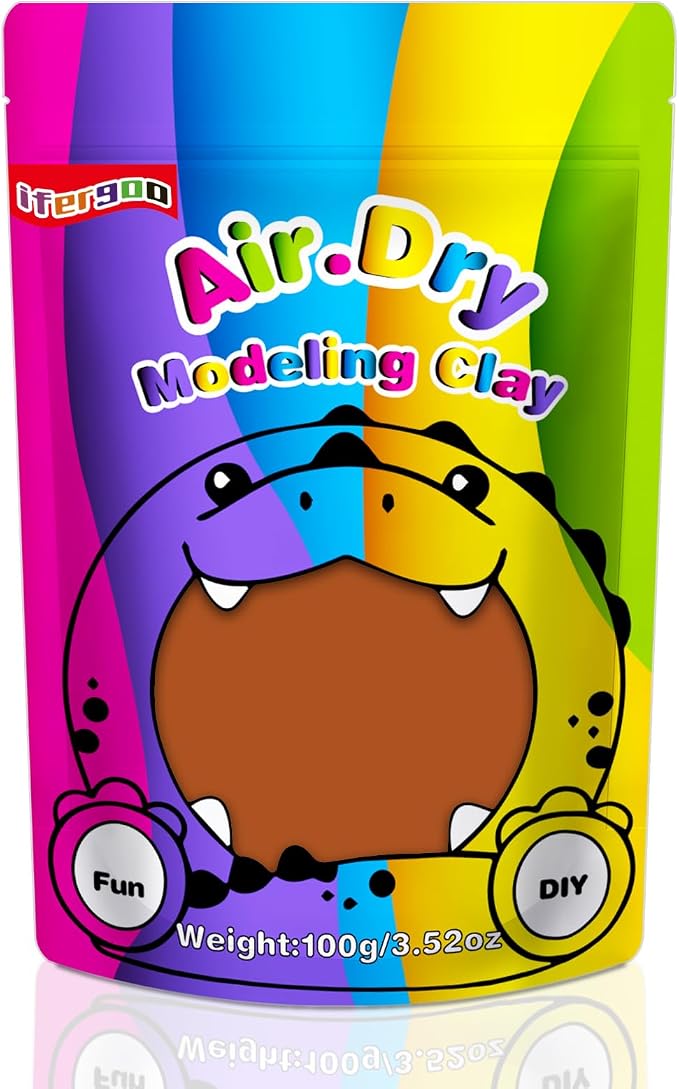 ifergoo Brown Air Dry Clay, DIY Creative Modeling Clay by iFergoo