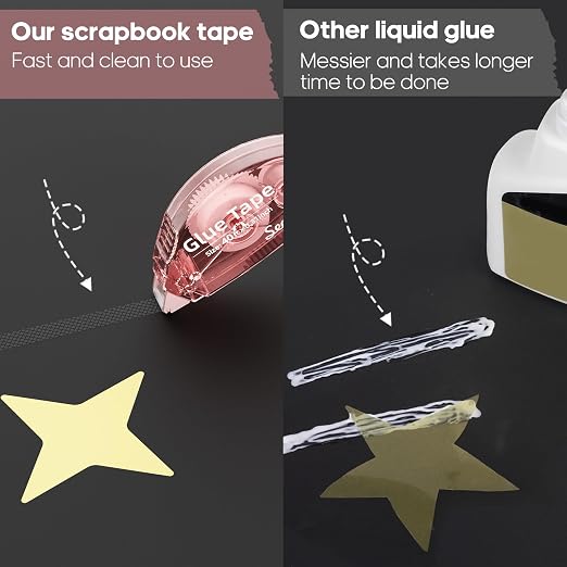 Secopad 1.5X Longer Scrapbook Tape, 6 Pack Double Sided Tape Roller - Image 3