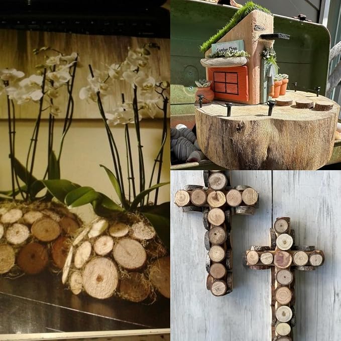 Natural Wood Slices for Crafts, 1.2"-2.5" Mini Assorted Unfinished Wood Tree - Image 6