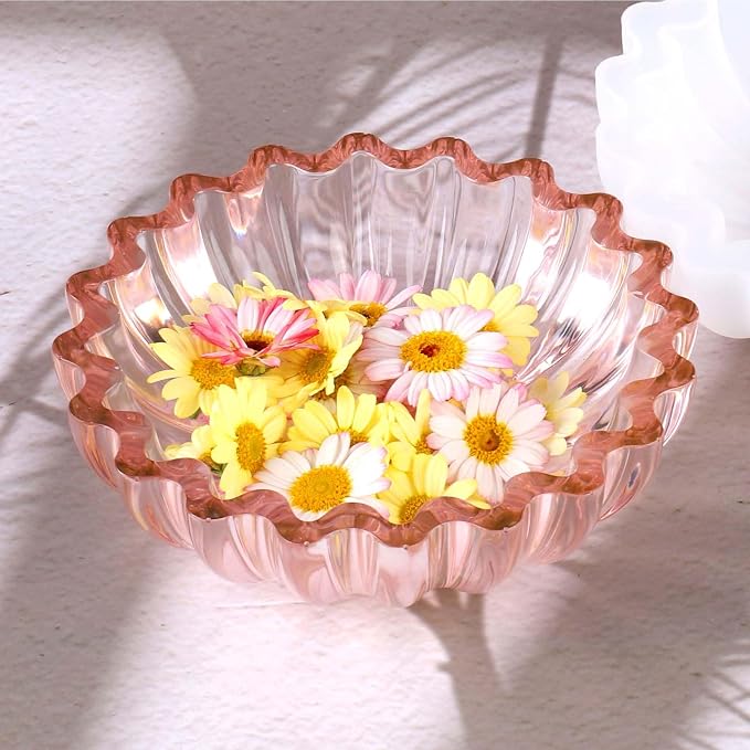 Resin Molds for Bowl, 5.24 x 1.65 inches Flower Tray Silicone Molds for Resin - Image 4
