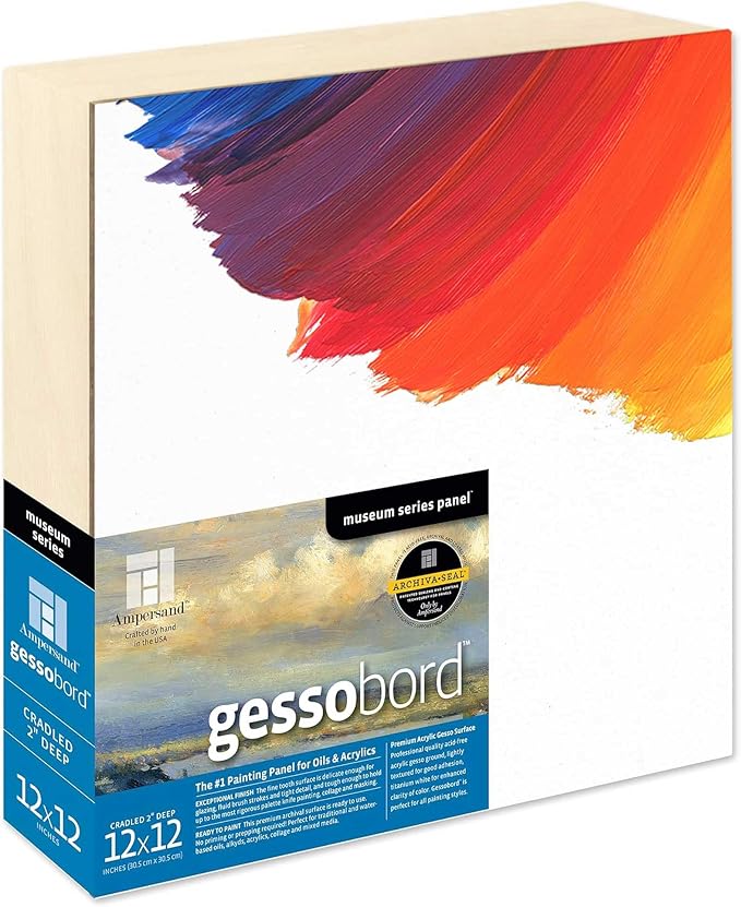 Ampersand Art Supply Museum Series Gessobord | 9x12 | 1-1/2" Cradled Profile | by AmpersandArtSupply