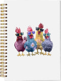 Funny Cool Chickens Spiral Notebooks by bitkan
