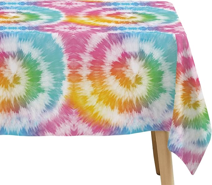 Tie Dye Party Decorations Tablecloth, 55in x 108in - Image 5