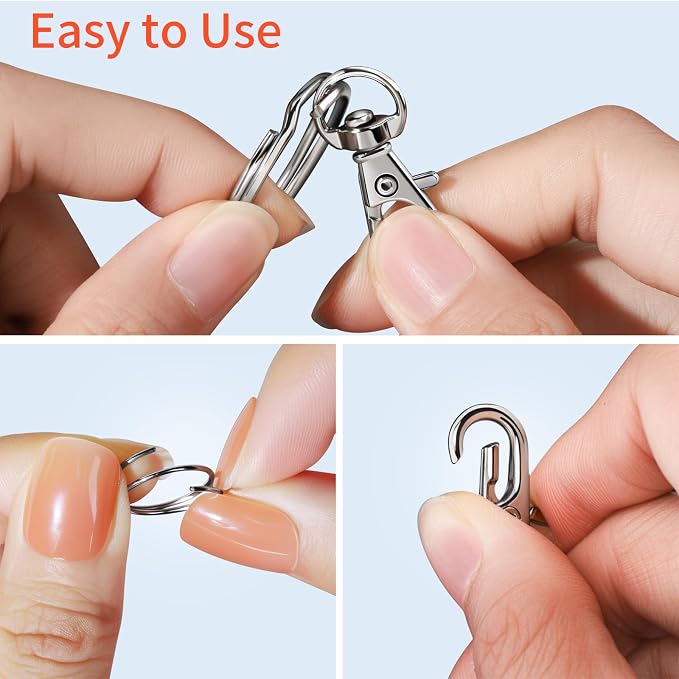 LEOBRO 60 PCS Swivel Snap Hooks and Key Rings, Keychain Clips and Key Chain - Image 4