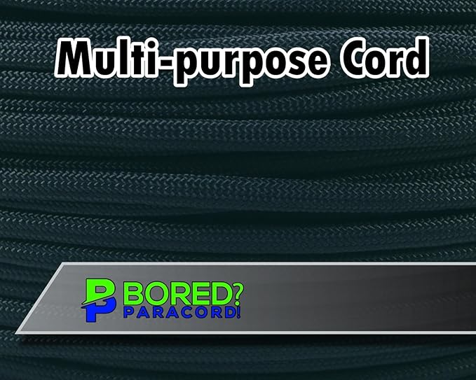 BORED? PARACORD! 550 lb Paracord - Ideal for Crafting, Camping, DIY Projects, Active & Military Outdoors - Strong Survival Rope - Tactical Parachute Cord Type III - Olive Drab Green 50 Feet