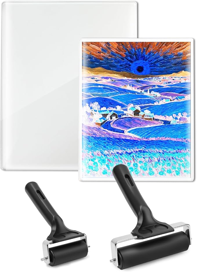 UCEC 4 Pack Gel Printing Plates Kit – Includes 8x10 & 5x7 Inch Plates and 2.4 & by UCEC