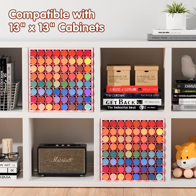 Krafetto 64 Grids Craft Paint Storage Organizer, Wall-mountable Paints Holder - Image 4
