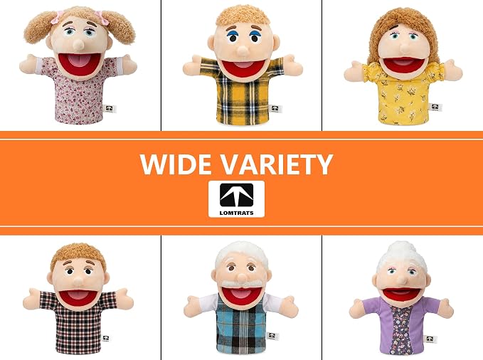 Family Hand Puppets for Kids, Includes Grandpa, Son - Image 7