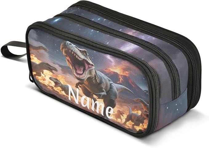 Custom Dinosaurs Roar Pencil Case Box Boys Girls Personalized Name Large Pencil by BOENLE-WELCOMEYOURCOMING