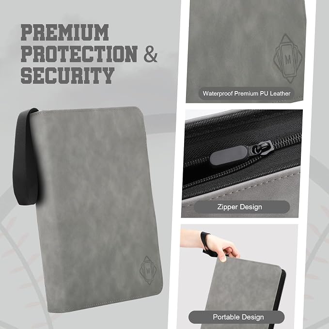 Trading Card Binder with Sleeves 9 Pocket Premium 720 Double Sided Pocket PU - Image 4
