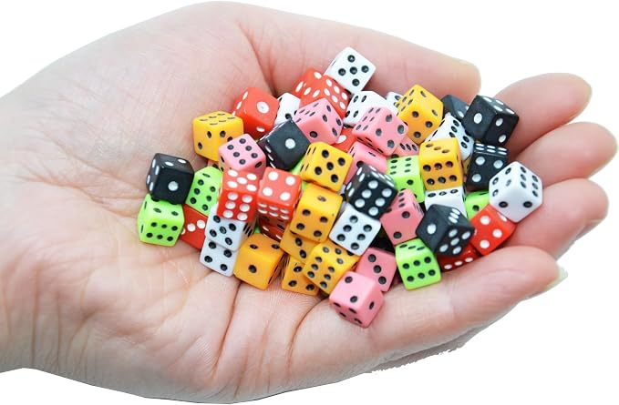 SmartDealsPro 100 Assorted D6 Mini Tiny Dice Game Dot Square Dice - Image 7
