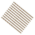 Drill Bit, #46 Cutting Diameter, 4341 HSS Gold Finish 118° Cutting Angle Number Jobber Bits - (Applications: for Drilling Soft Metal Plastic Wood), 10-Pieces