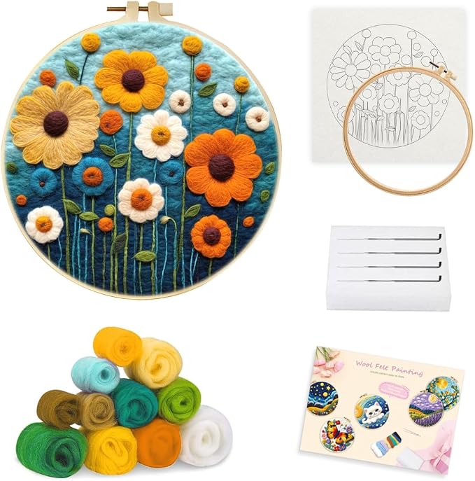 yesJRL Needle Felting Kits Beginners, Natural Landscape DIY Wool Needle Felting - Image 7