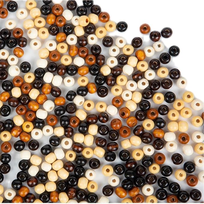 1000pcs 8mm Wooden Beads for Crafts, Large Hole Wood Beads Bulk, Natural Round - Image 5