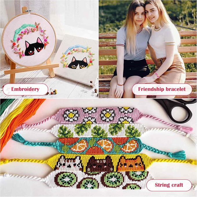 PAXCOO 488Pcs String Bracelet Making Kit, Friendship Bracelet String Kit - Image 2