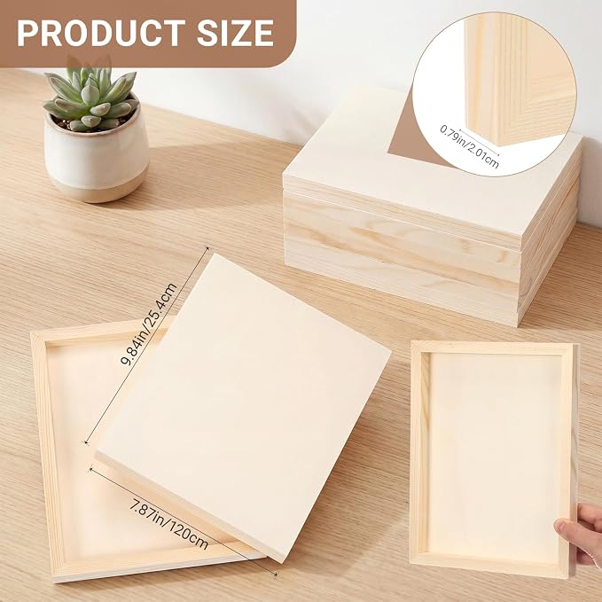 Novabright 50 Pack 8" x 10" Unfinished Wood Panels - Image 2