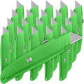 Reginary 20 Pcs Box Cutter Bulk Retractable Utility Knife Heavy Duty Aluminum Alloy Razor Knife for Cardboard Box Carton Opener for DIY, Factory, Home Office(Green)