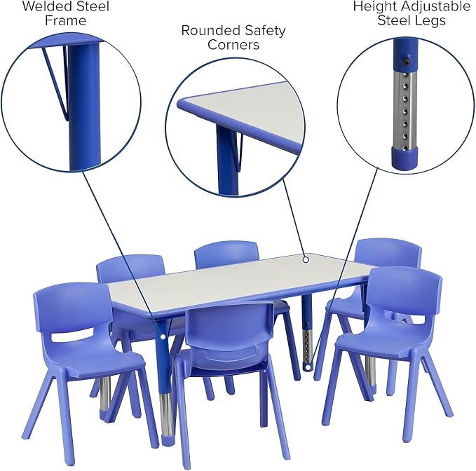 Flash Furniture Emmy Adjustable Classroom Activity Table - Image 3
