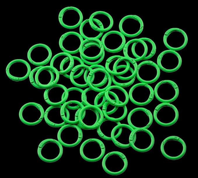 Round Carabiner Clip Bulk 48pcs 1 Inch Colorful Circle Carabiner Key Ring Clips - Image 2