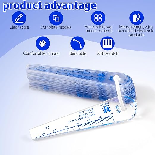 2 Set Plastic Feeler Gauge 0.05mm to 3mm Metric Gap 21 in 1 Measurement Tool 21 Leaf with Black Velvet Storage Bag for Automobiles, Electronics Industry Measuring Gap