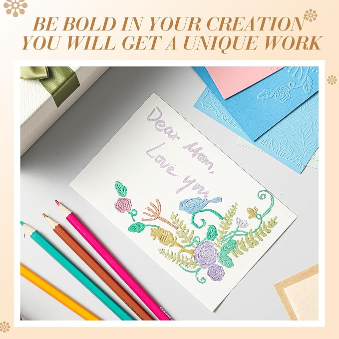 Geiserailie 8 Pcs Embossing Folders 2d/3D Embossing Machine Template Paper Card - Image 7